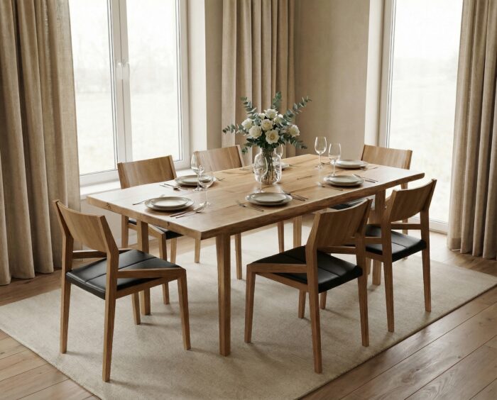 Pikendaatav laud toolidega